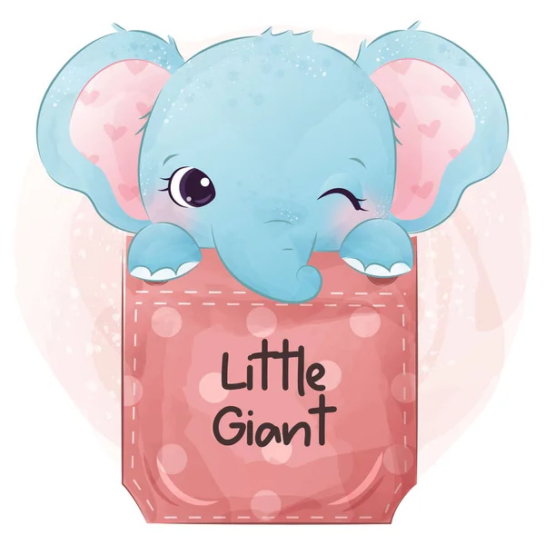 Entzückendes Elefantenbaby Aquarell Illustration Für Kinderzimmer Dekoration — Stockvektor