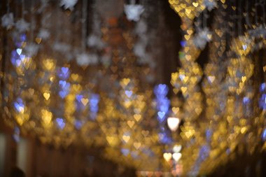 Romantik çok renkli kalp soyut sevgililer günü arkaplanı bokeh