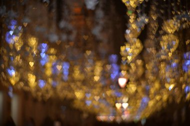 Romantik çok renkli kalp soyut sevgililer günü arkaplanı bokeh