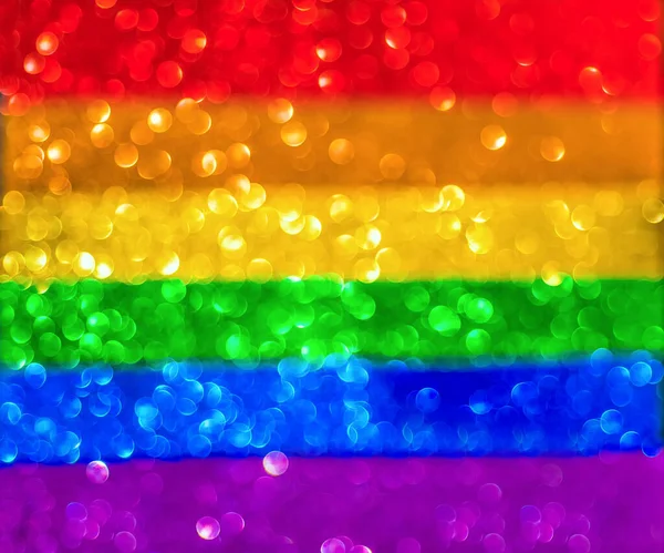 Blurred abstract rainbow background from multicolored bokeh. Lgbt flag