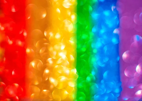 Desfocado Fundo Arco Íris Abstrato Bokeh Multicolorido Bandeira Lgbt — Fotografia de Stock