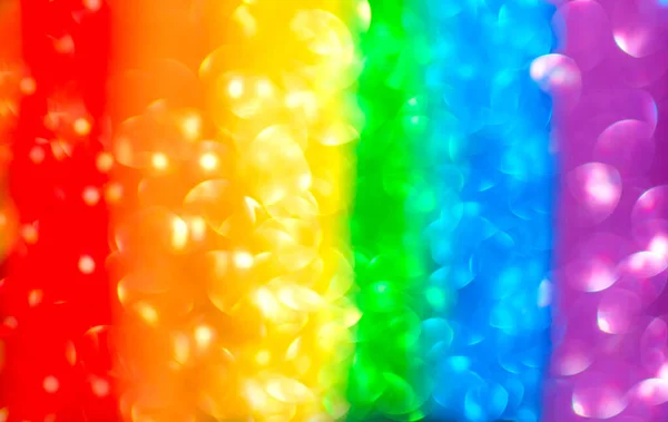 Desfocado Fundo Arco Íris Abstrato Bokeh Multicolorido Bandeira Lgbt — Fotografia de Stock