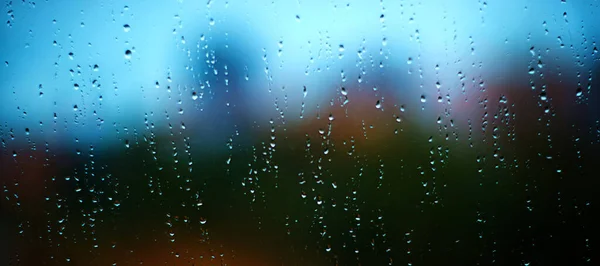 Raindrops Window Autumn Mood — Stock Photo, Image