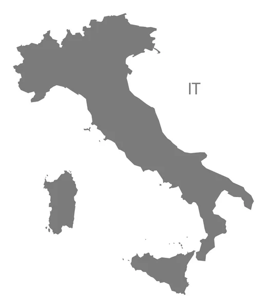 Itália Mapa cinza isolado —  Vetores de Stock
