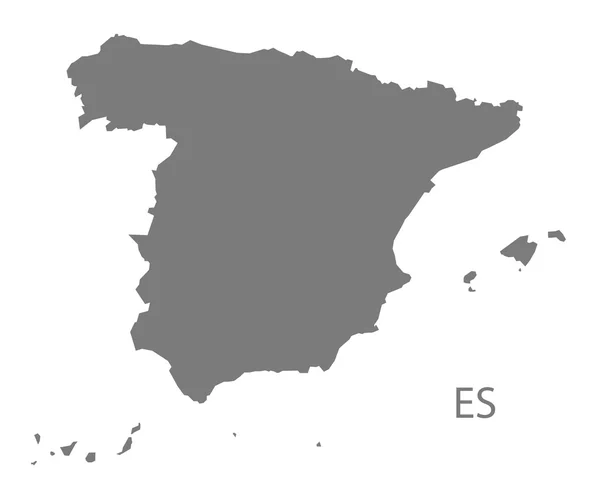 Spanien Karte grau isoliert — Stockvektor