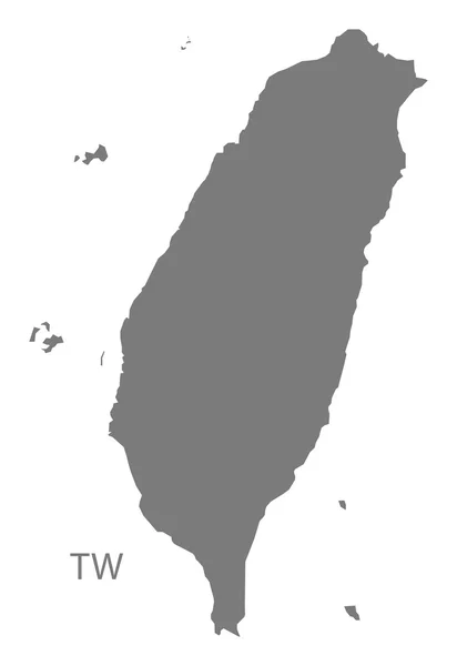 台湾地図の灰色の分離 — ストックベクタ