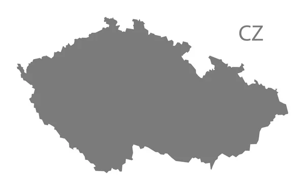 Česká republika mapa šedá — Stockový vektor