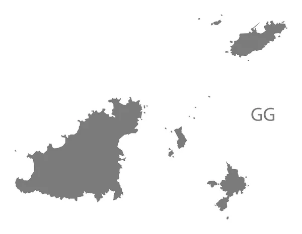 Guernsey Mapa gris — Vector de stock
