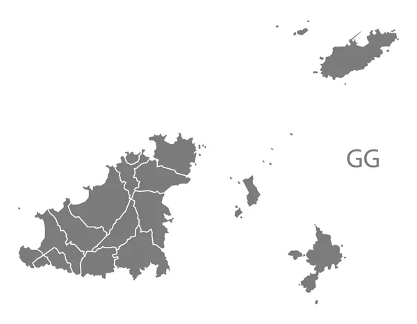 ガーンジー島の教区の地図のグレー — ストックベクタ