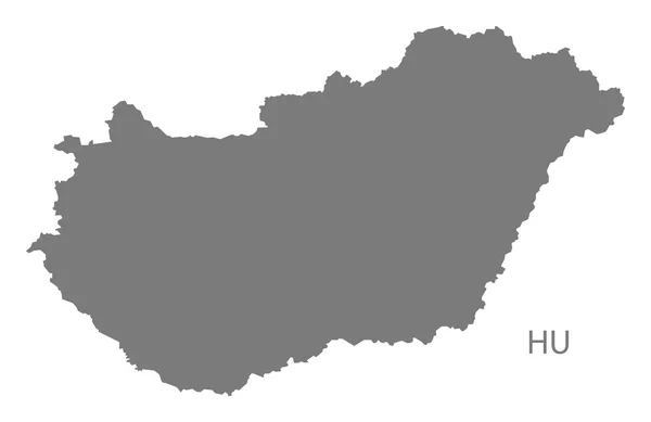 Hungría Mapa gris — Vector de stock