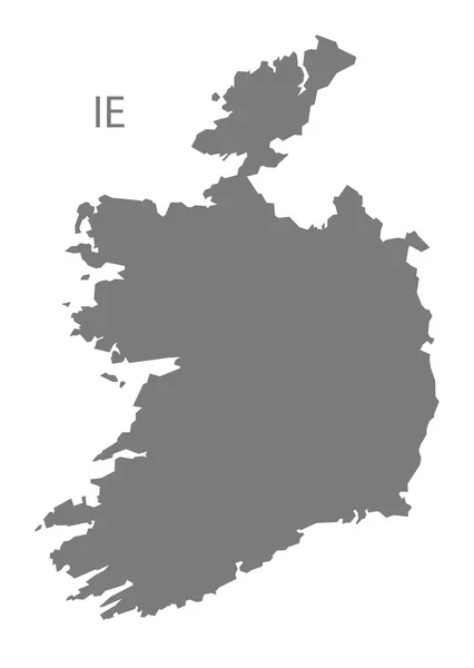 Irlandkarte grau — Stockvektor