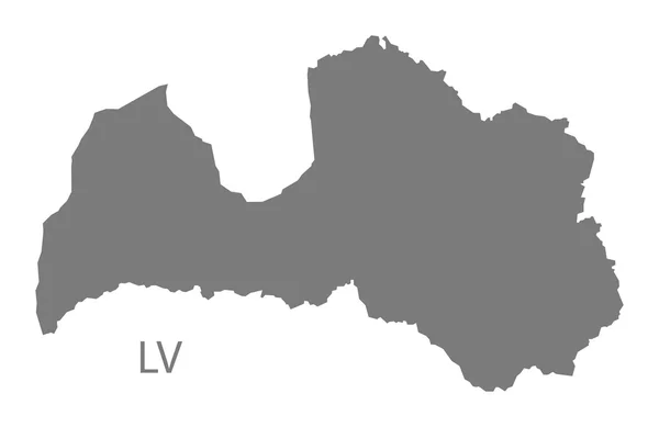 Lettonia Mappa grey — Vettoriale Stock