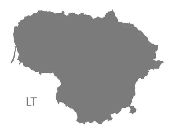 Lituânia Mapa cinza — Vetor de Stock