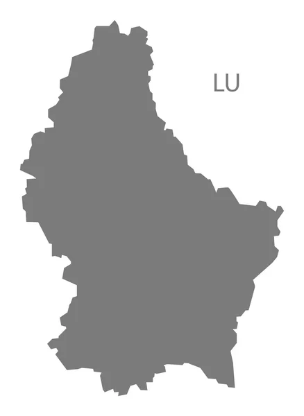 Lussemburgo Mappa grey — Vettoriale Stock