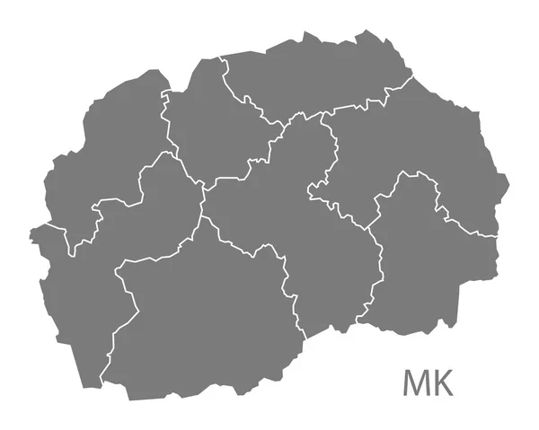 Γκρι χάρτη περιοχές Μακεδονίας — Διανυσματικό Αρχείο