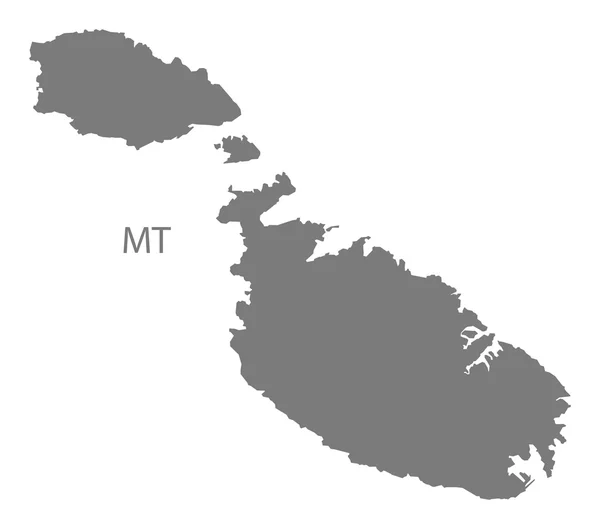 マルタ地図グレー — ストックベクタ