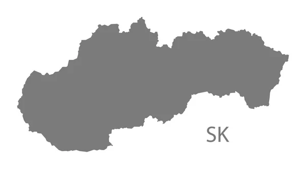 Eslováquia Mapa cinza —  Vetores de Stock