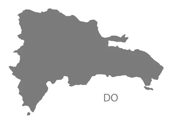 Kaart van Dominicaanse Republiek grijs — Stockvector