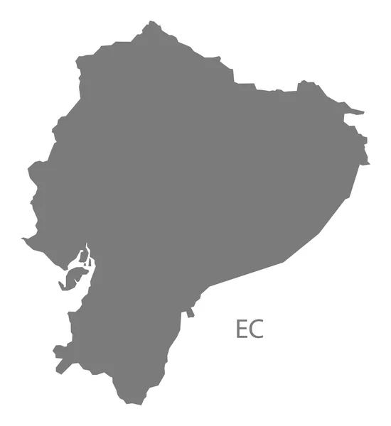 Ecuador Mappa grigio — Vettoriale Stock