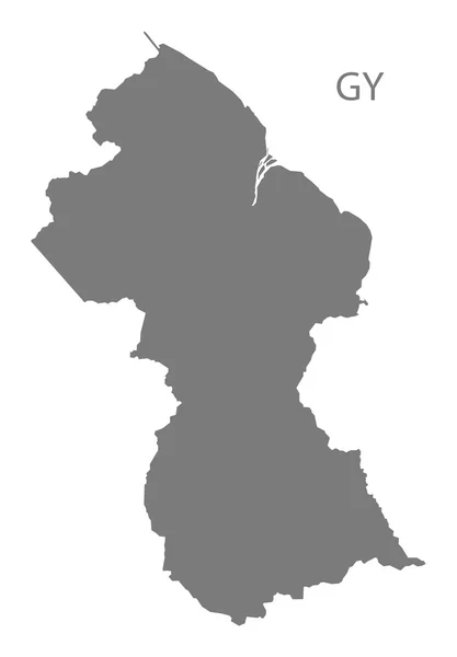 Kaart van Guyana grijs — Stockvector