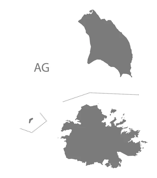 Antígua e Barbuda Mapa cinza — Vetor de Stock