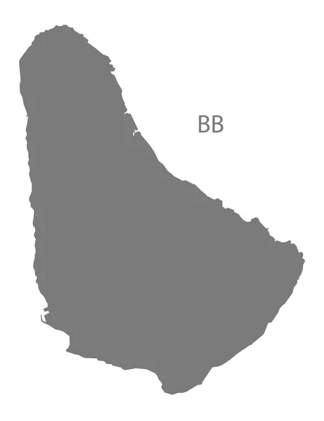 Mappa Barbados grigio — Vettoriale Stock
