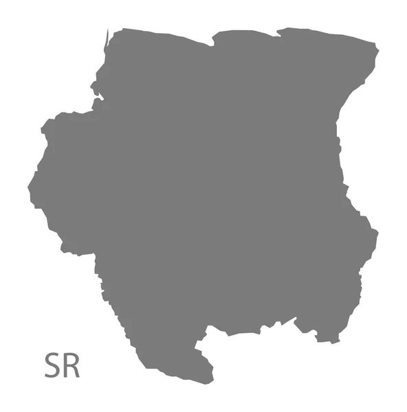 Suriname mapa cinza —  Vetores de Stock