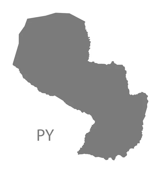 Paraguai Mapa cinza — Vetor de Stock