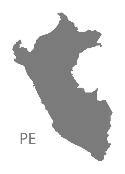 Perú Mapa gris — Vector de stock