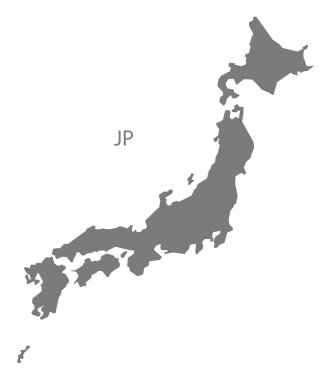 Japonya Haritası gri