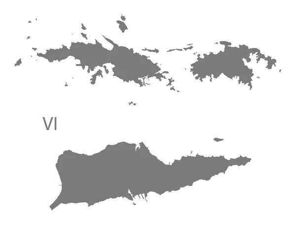 Ilhas Virgens dos EUA mapa cinza —  Vetores de Stock