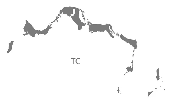 Karte der Turks- und Caicosinseln grau — Stockvektor