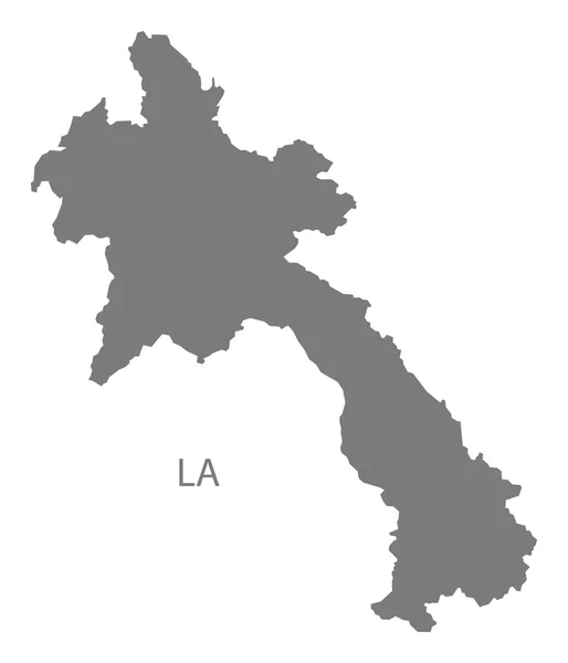 Laos Mapa cinzento — Vetor de Stock