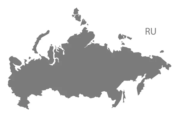 Rusia Mapa gris — Vector de stock