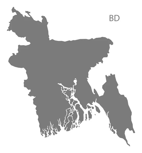 Bangladesh Mapa gris — Archivo Imágenes Vectoriales
