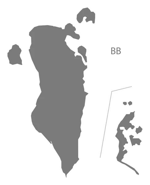 Bahrein Mapa cinzento —  Vetores de Stock