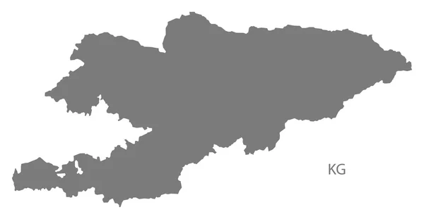 Δημοκρατία της Κιργιζίας χάρτη γκρι — Διανυσματικό Αρχείο