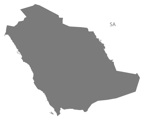 沙特阿拉伯地图灰色 — 图库矢量图片