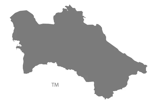 トルクメニスタン地図グレー — ストックベクタ