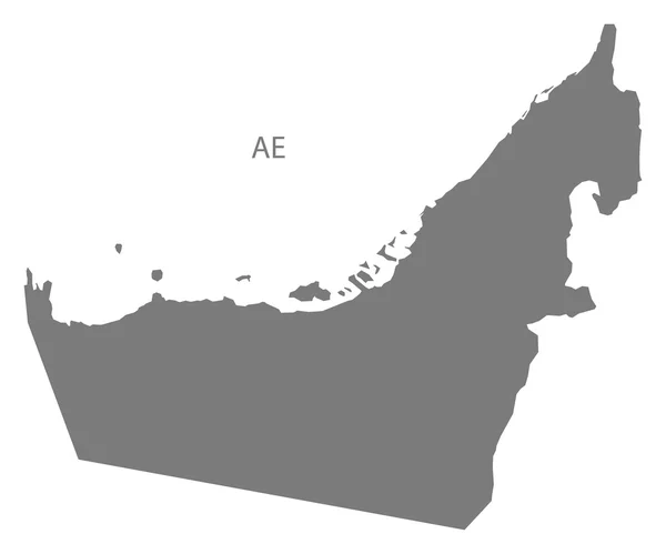 Emirados Árabes Unidos Mapa cinza — Vetor de Stock