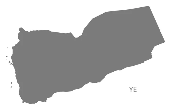 Iémen Mapa cinzento —  Vetores de Stock