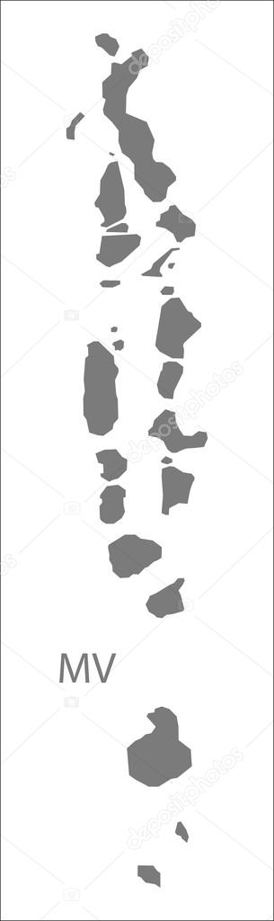 Maldives Map grey