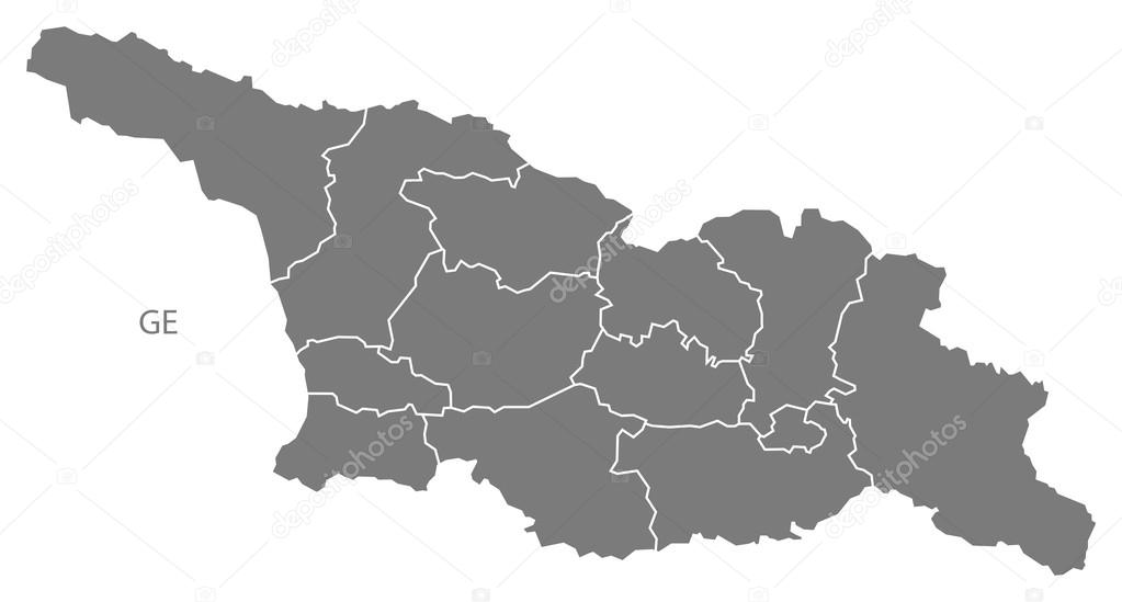 Georgia provinces Map grey