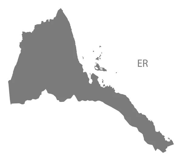 Eritrea mapa šedá — Stockový vektor