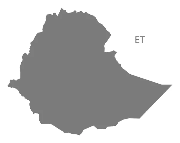 Kaart van Ethiopië grijs — Stockvector