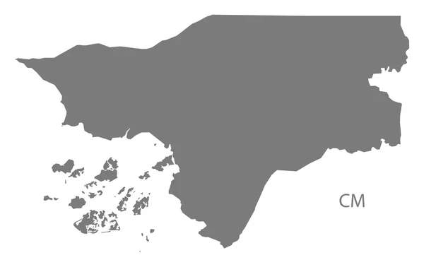 Guiné-Bissau Mapa cinzento —  Vetores de Stock