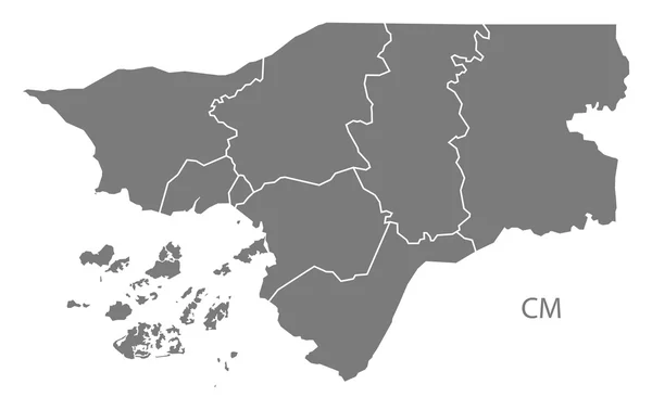 Regiões da Guiné-Bissau Mapa cinzento —  Vetores de Stock