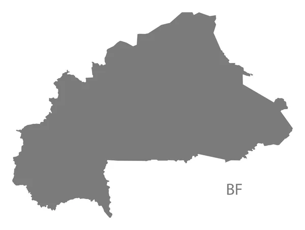 Burkina Faso Mapa gris — Vector de stock