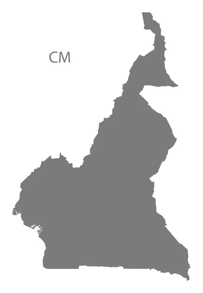 Camerún Mapa gris — Vector de stock