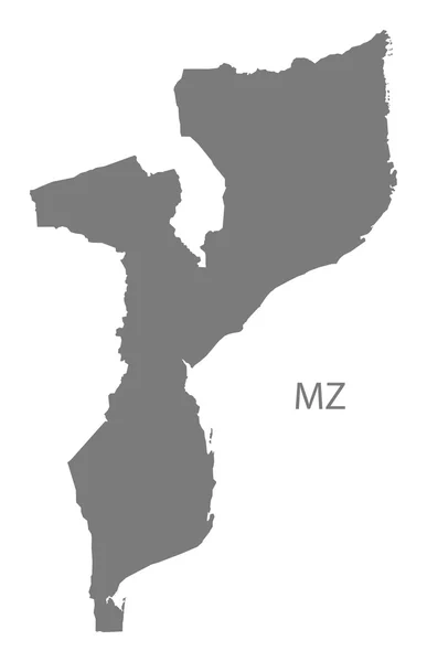 Moçambique Mapa cinza —  Vetores de Stock